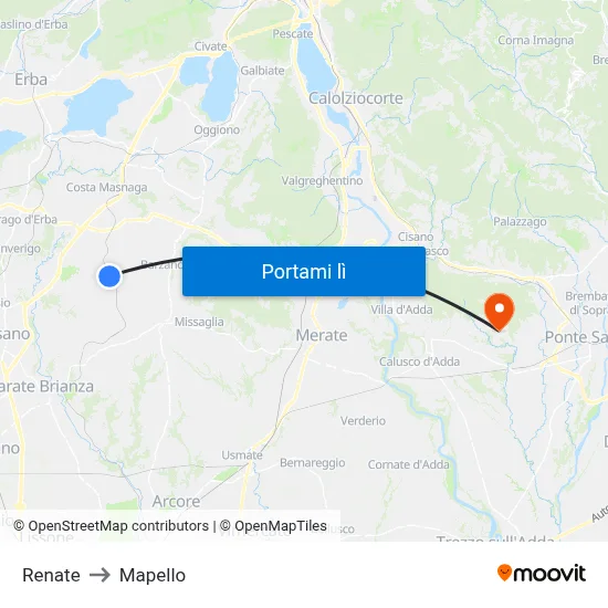 Renate to Mapello map