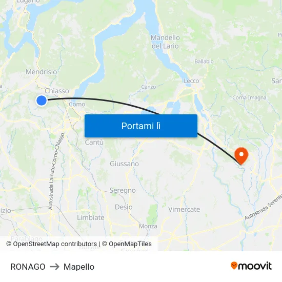 RONAGO to Mapello map