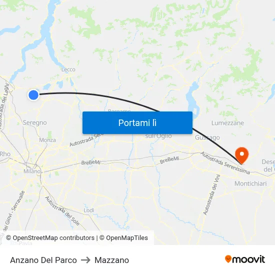 Anzano Del Parco to Mazzano map