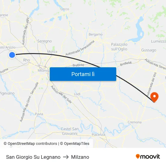 San Giorgio Su Legnano to Milzano map
