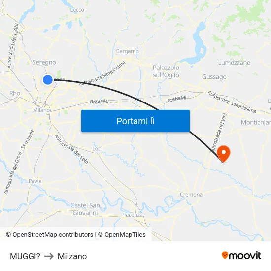 MUGGI? to Milzano map