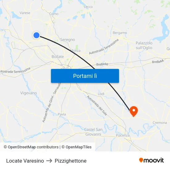 Locate Varesino to Pizzighettone map