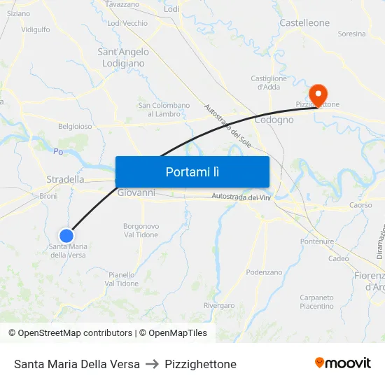 Santa Maria Della Versa to Pizzighettone map