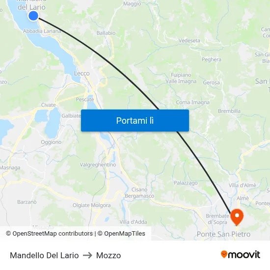 Mandello Del Lario to Mozzo map