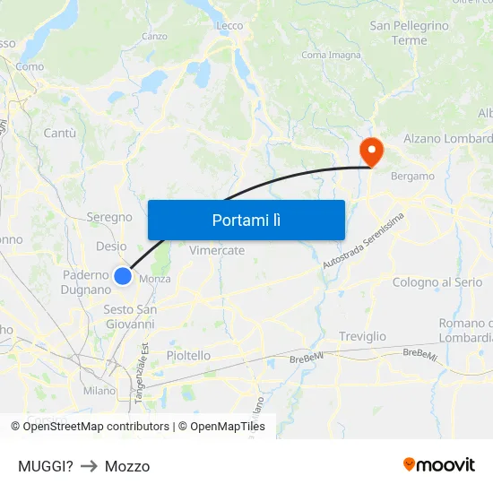 MUGGI? to Mozzo map