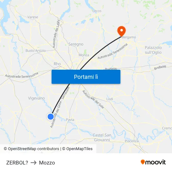 ZERBOL? to Mozzo map
