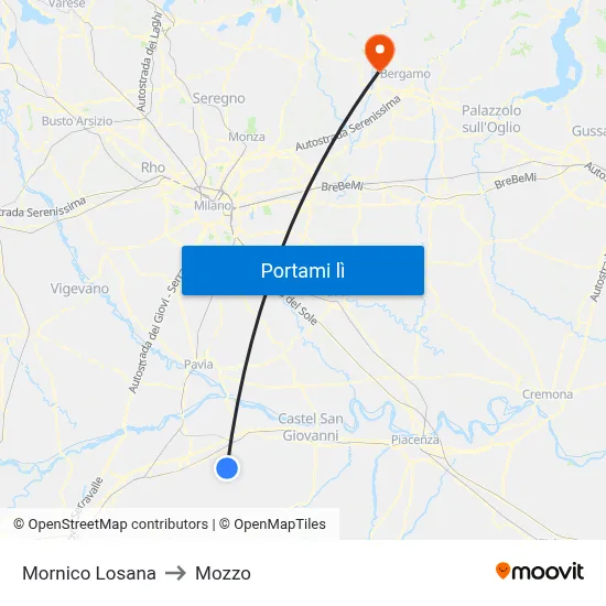 Mornico Losana to Mozzo map