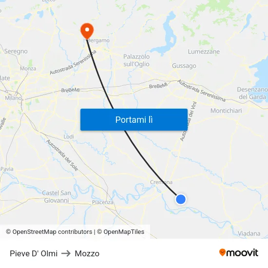Pieve D' Olmi to Mozzo map