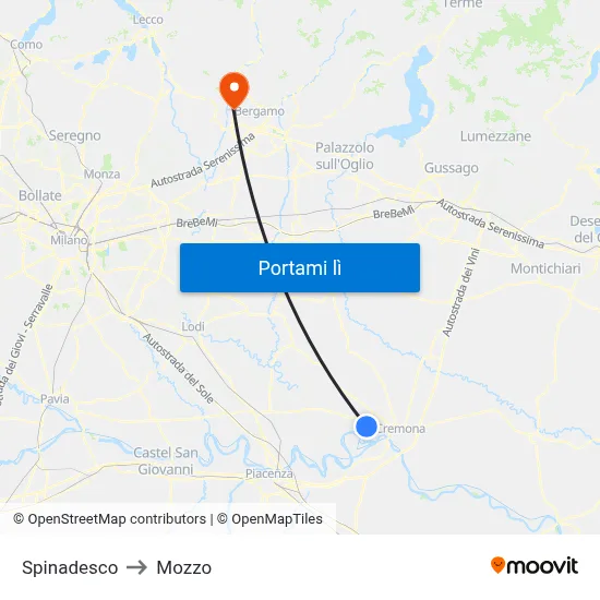 Spinadesco to Mozzo map