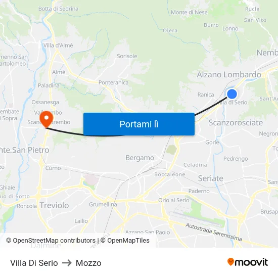 Villa Di Serio to Mozzo map