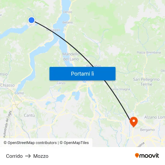 Corrido to Mozzo map