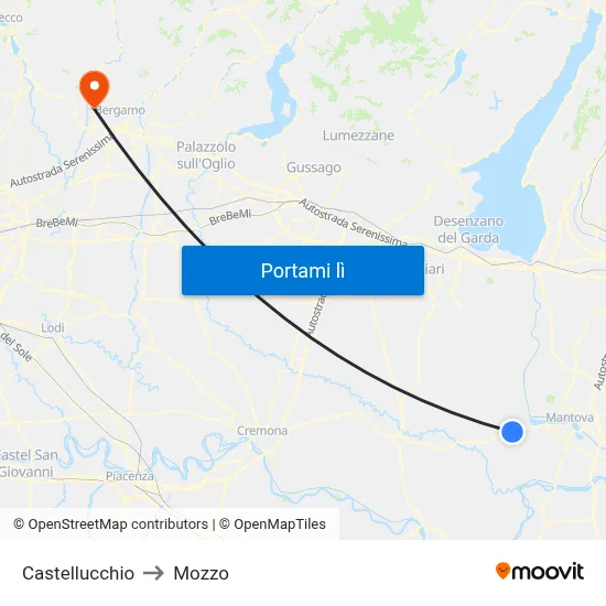 Castellucchio to Mozzo map