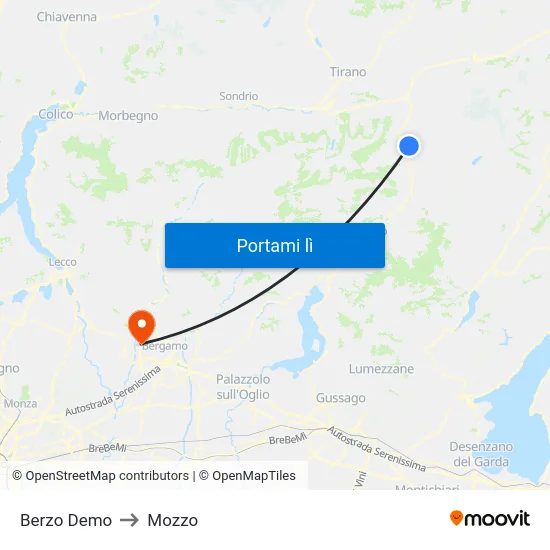 Berzo Demo to Mozzo map