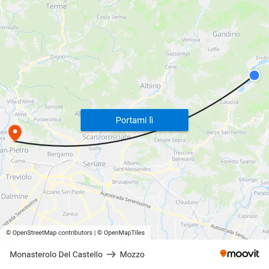 Monasterolo Del Castello to Mozzo map