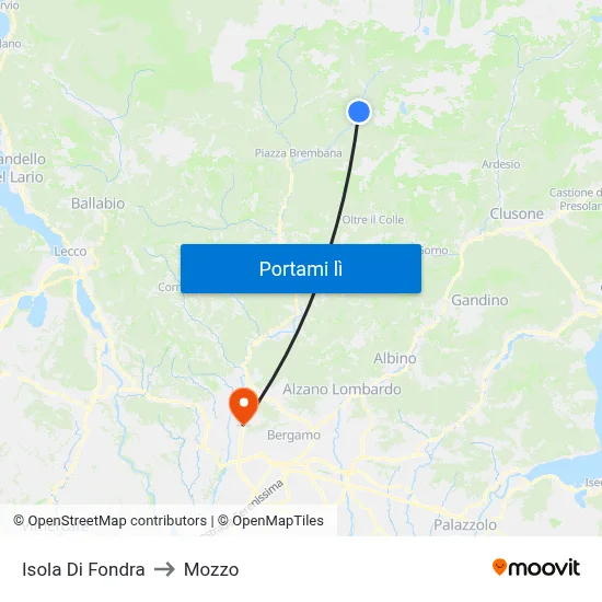 Isola Di Fondra to Mozzo map