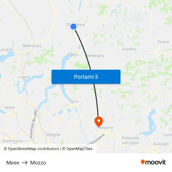 Mese to Mozzo map