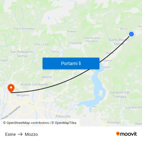 Esine to Mozzo map