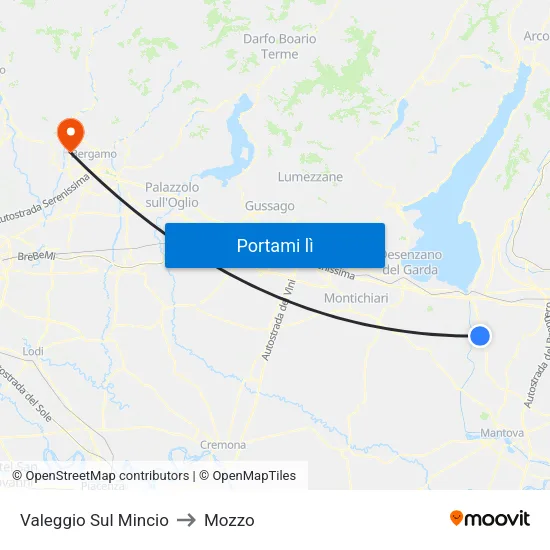 Valeggio Sul Mincio to Mozzo map