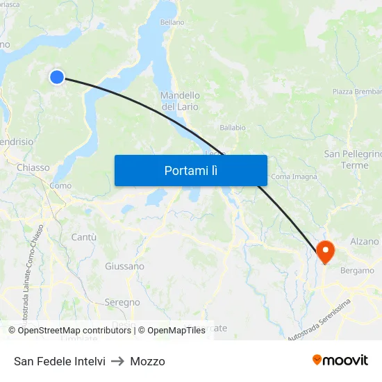 San Fedele Intelvi to Mozzo map