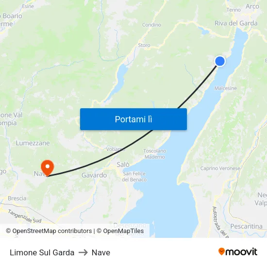 Limone Sul Garda to Nave map