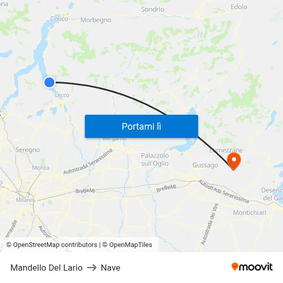 Mandello Del Lario to Nave map