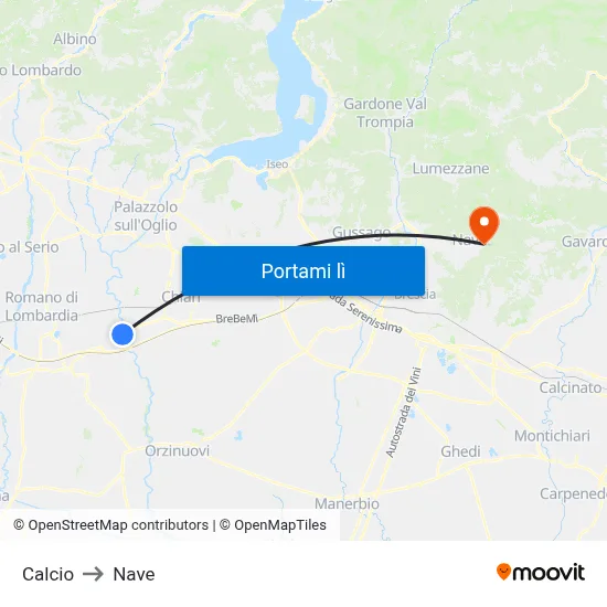 Calcio to Nave map