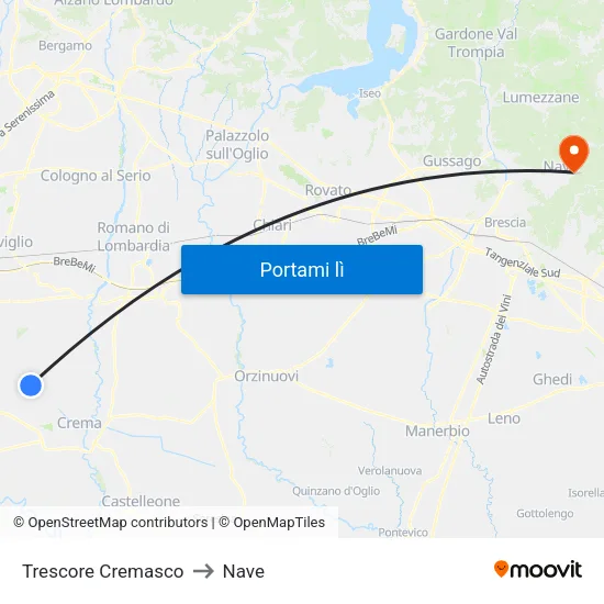Trescore Cremasco to Nave map