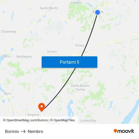 Bormio to Nembro map