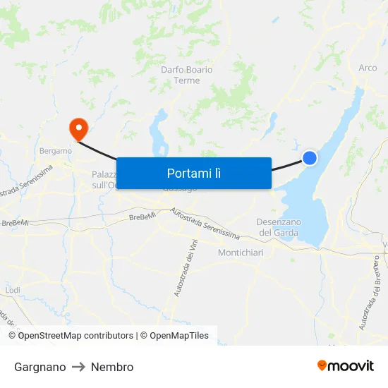 Gargnano to Nembro map