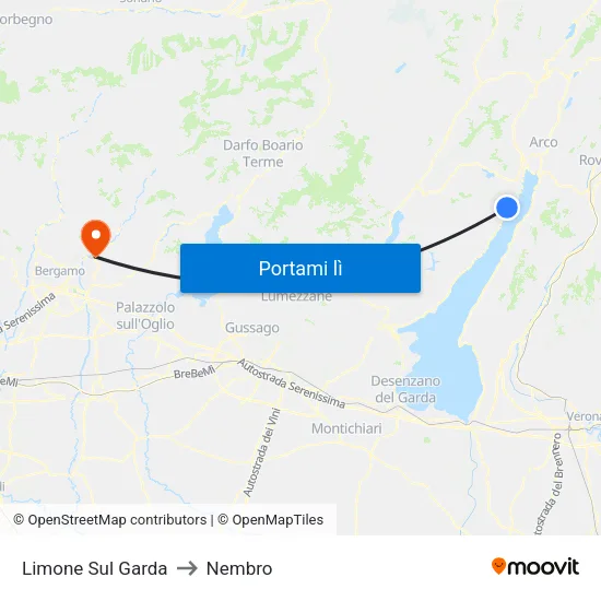 Limone Sul Garda to Nembro map