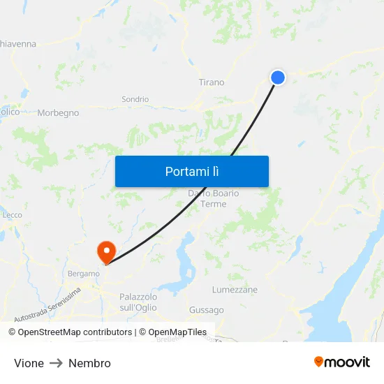 Vione to Nembro map