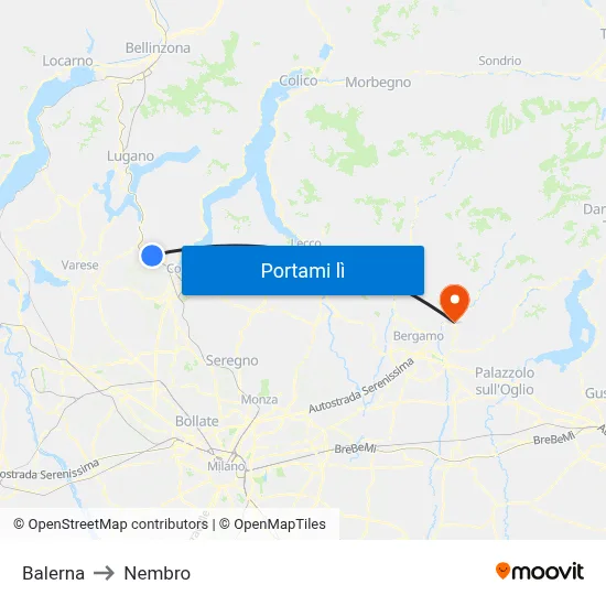 Balerna to Nembro map