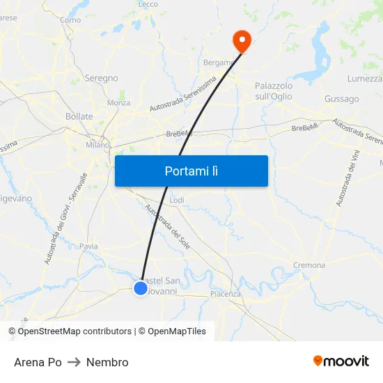 Arena Po to Nembro map