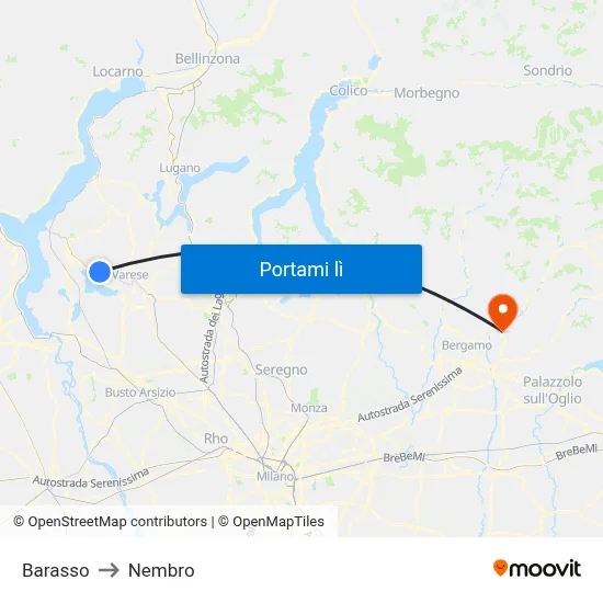 Barasso to Nembro map