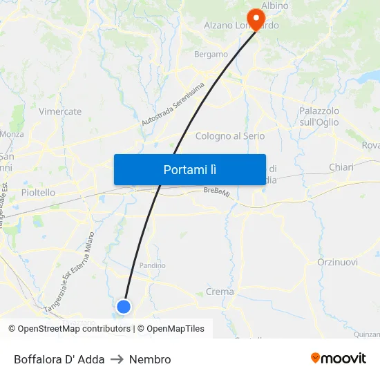 Boffalora D' Adda to Nembro map