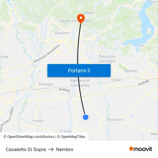 Casaletto Di Sopra to Nembro map