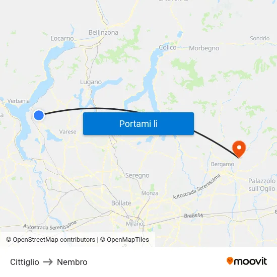 Cittiglio to Nembro map