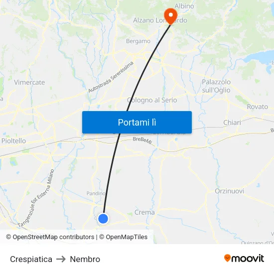 Crespiatica to Nembro map