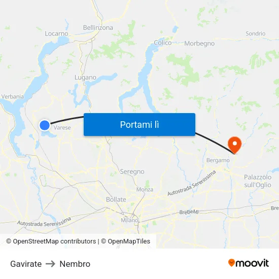 Gavirate to Nembro map