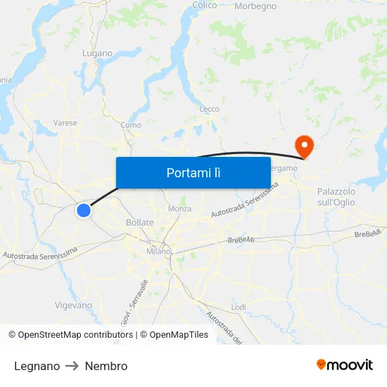 Legnano to Nembro map