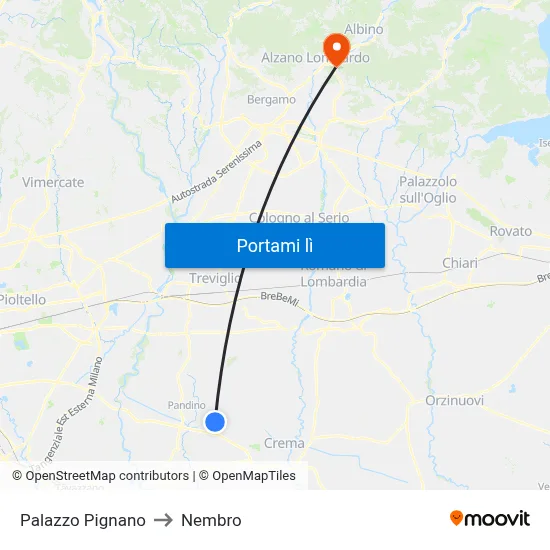 Palazzo Pignano to Nembro map