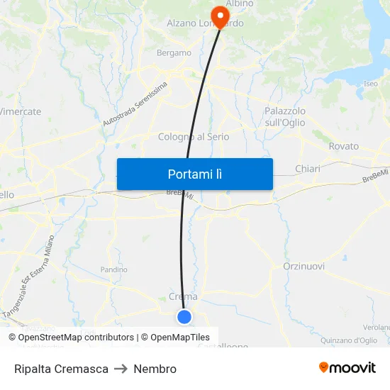 Ripalta Cremasca to Nembro map
