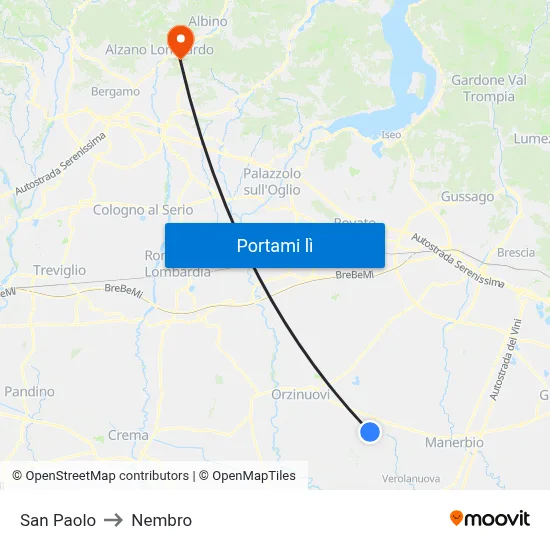 San Paolo to Nembro map