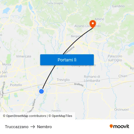 Truccazzano to Nembro map