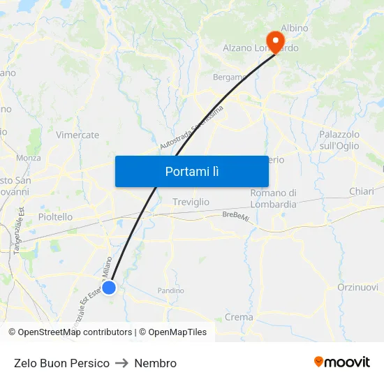 Zelo Buon Persico to Nembro map