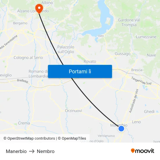 Manerbio to Nembro map