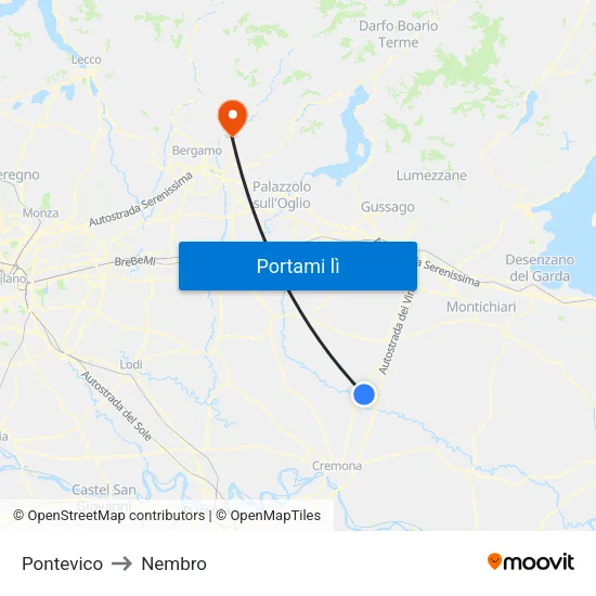 Pontevico to Nembro map