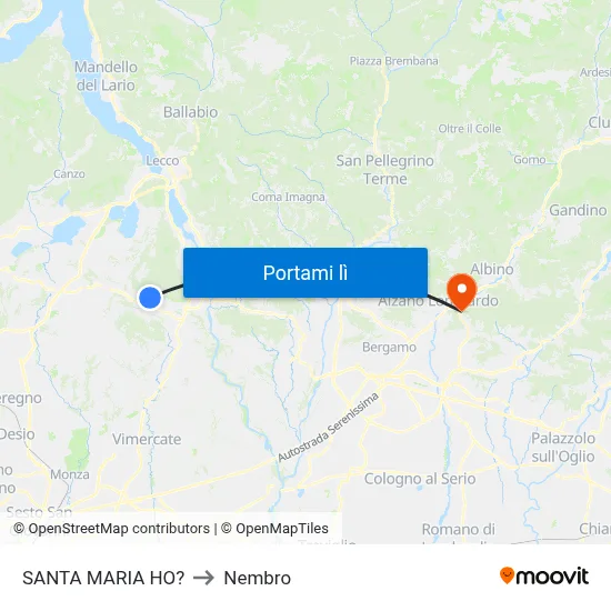 SANTA MARIA HO? to Nembro map