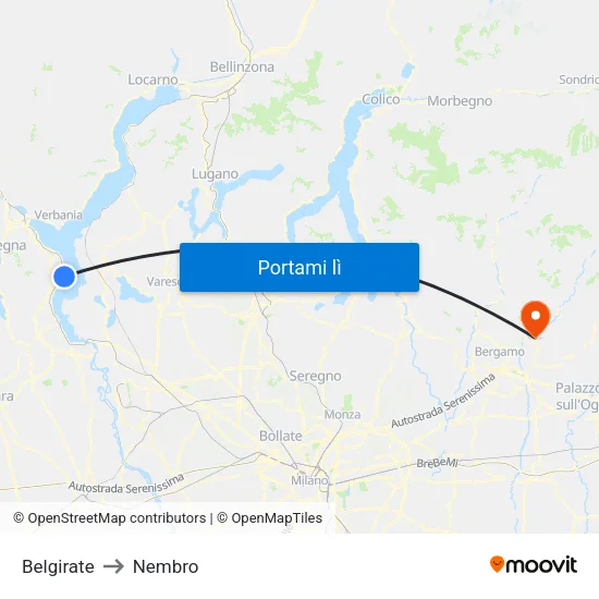 Belgirate to Nembro map