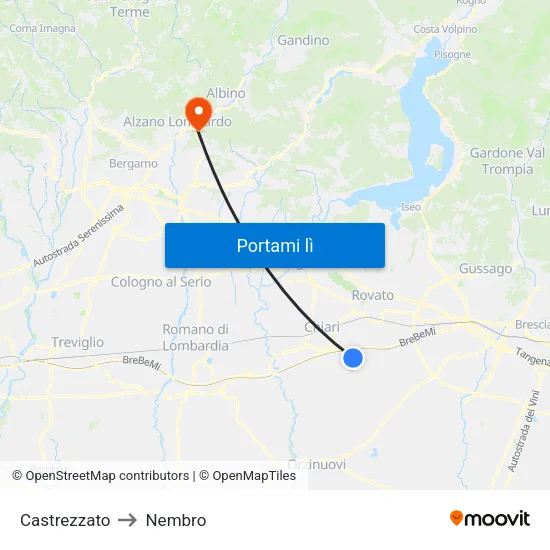Castrezzato to Nembro map